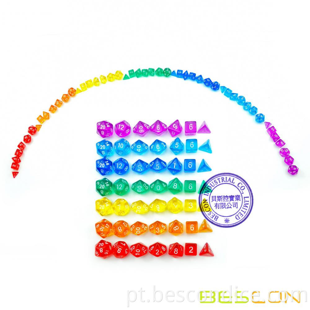 Mini Gathering Dice Set Rainbow Tube 49pcs 3